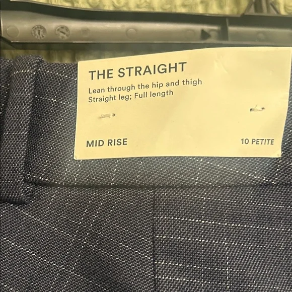 Ann Taylor Straight Leg Pants in Blue Crosshatch - Picture 5 of 7